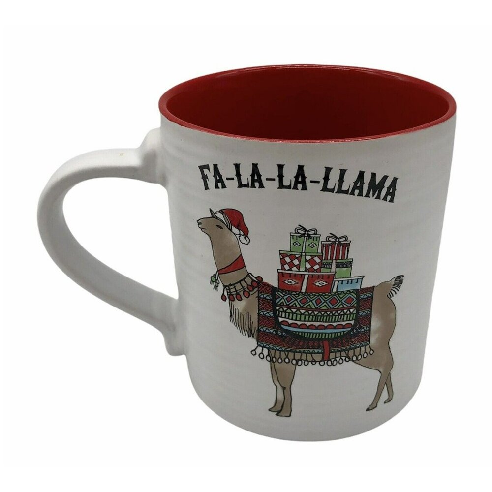 FA-LA-LA-LLAMA Spectrum Designz Mug Coffee 2018 Christmas Holiday‎ Santa Hat